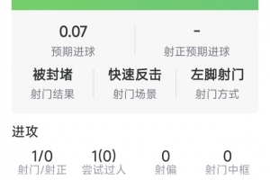 厄德高遭遇低潮：射门未果，关键传球为零，对抗成功率惨淡